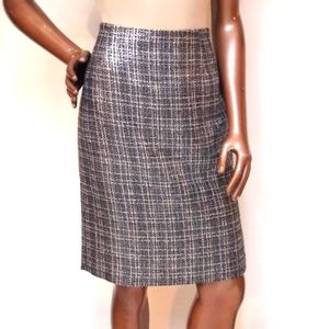 Liz Claiborne Metallic Woven Wool Pencil Skirt